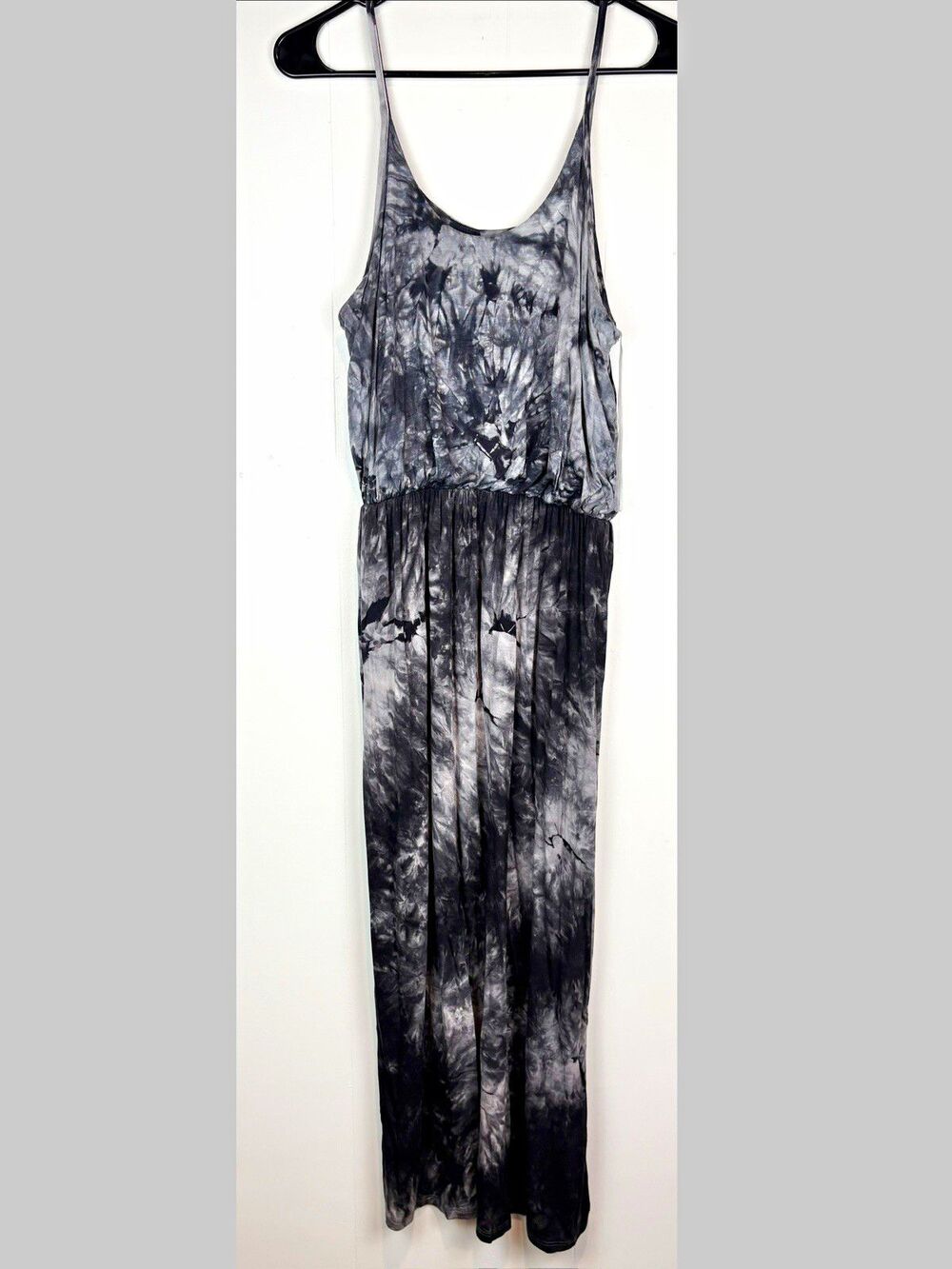 Olivia Rae Women's MED Maxi Dress Gray/Black Tie Dye Boho